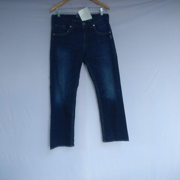 Silver jeans GORDIE Men embroidered pockets 99%cotton darkwash Bootcut Jeans W33 - Picture 1 of 12